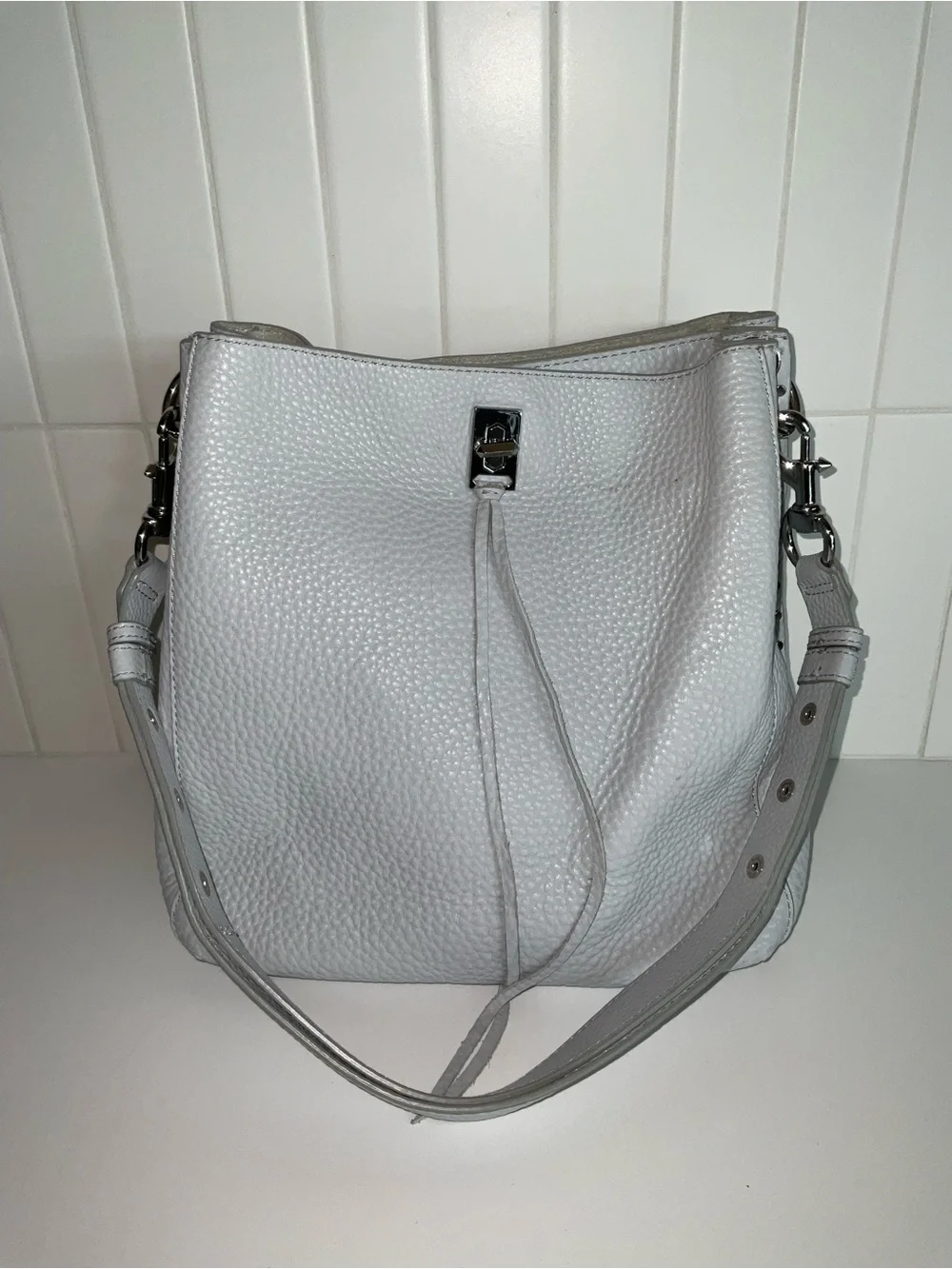 Rebecca Minkoff Darren Putty Pebbled Leather Shoulder Hobo